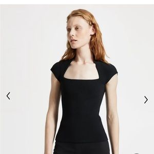 Theory Merino Wool-Silk Knit Short-Sleeve Tee